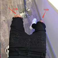 Nowi mężczyźni rozciągliwy zniszczony otwór klejony Slim Fit czarne dżinsy Biker spodnie zgrywanie Skinny Hot Drill uliczny Punk spodnie jeansowe ołówkowe 5